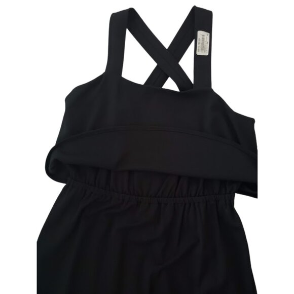J Jill Women's Black Tiered Sleeveless Cross Strap Midi XS Petite Dress NWT - Picture 4 of 14